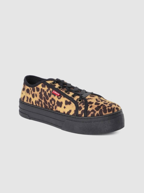 

Levis Women Brown & Black Printed Sneakers