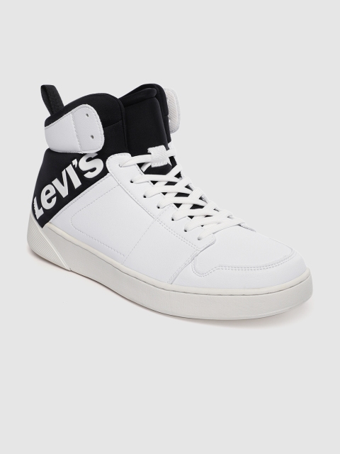 

Levis Men White Colourblocked Synthetic Leather Mid-Top Sneakers