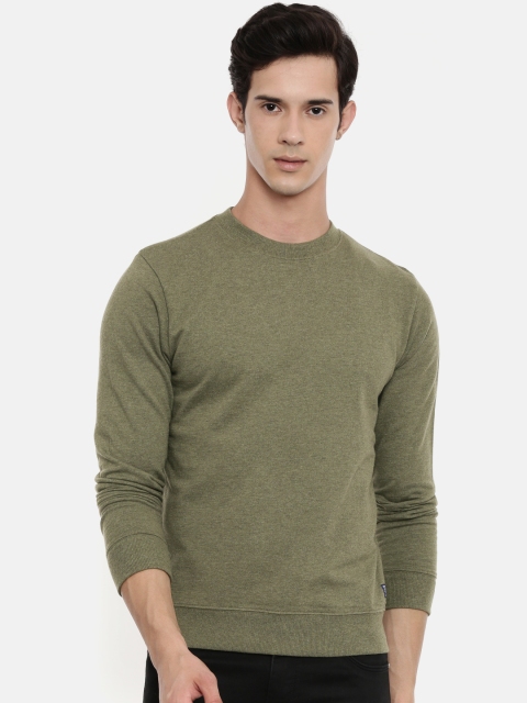 

Wrangler Men Olive Green Solid Sweatshirt