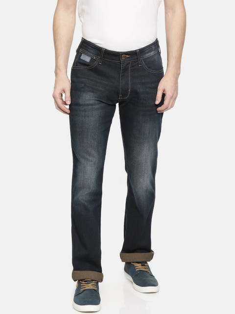 

Wrangler Men Blue Millard Regular Fit Mid-Rise Straight Leg Clean Look Jeans