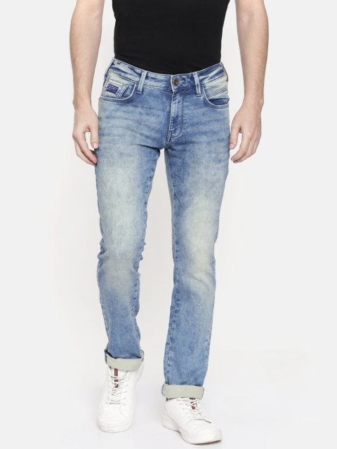 

Wrangler Men Blue Skanders Slim Tapered Fit Low-Rise Clean Look Stretchable Jeans