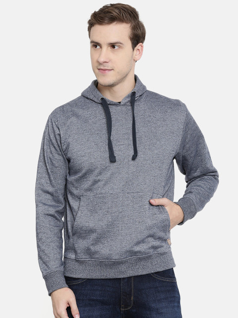 

Wrangler Men Navy Blue Solid Hooded Sweatshirt
