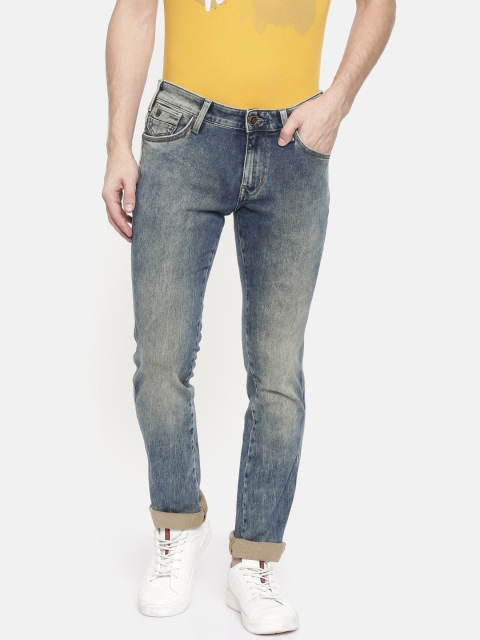 

Wrangler Men Blue Skanders Slim Fit Low-Rise Tapered Leg Clean Look Stretchable Jeans