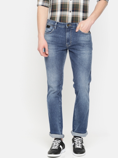 

Wrangler Men Blue Millard Straight Fit Mid-Rise Clean Look Stretchable Jeans