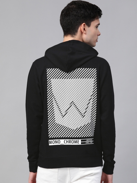

Wrangler Men Black Printed Justin** Hooded Sweatshirt