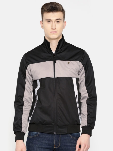 

Wrangler Men Black & Grey Colourblocked Slim Fit Bomber