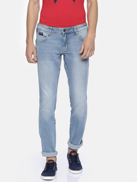 

Wrangler Men Blue Rockville Regular Fit Low-Rise Clean Look Stretchable Jeans