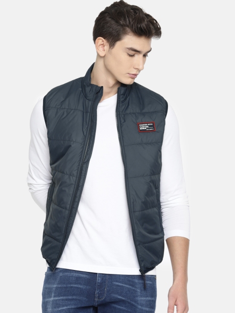 

Wrangler Men Navy Blue Solid Ryan Puffer Jacket