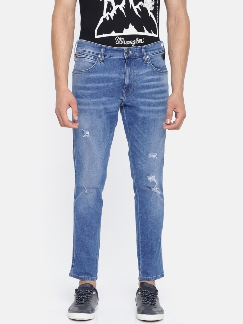 

Wrangler Men Blue Slim Fit Mid-Rise Mildly Distressed Stretchable Jeans