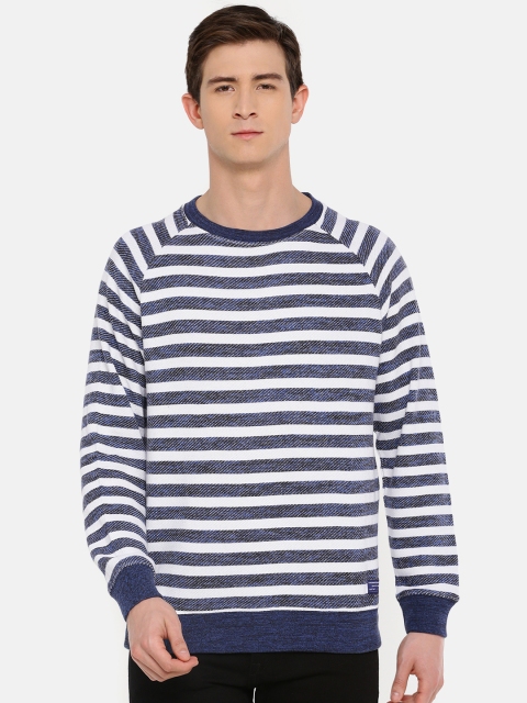 

Wrangler Men Navy Blue & White Striped Sweatshirt