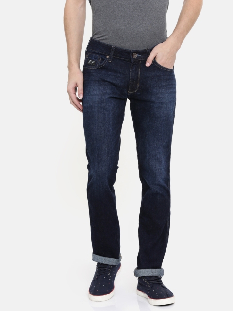 

Wrangler Men Navy Blue Rockville Regular Tapered Fit Low-Rise Clean Look Jeans