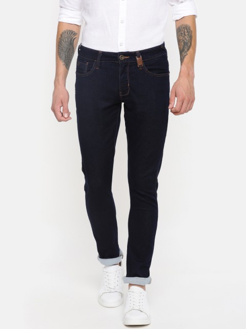 

Wrangler Men Navy Blue Vegas Skinny Fit Low-Rise Clean Look Stretchable Jeans
