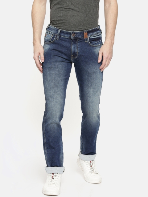 

Wrangler Men Blue Skanders Tapered Slim Fit Mid-Rise Clean Look Stretchable Jeans
