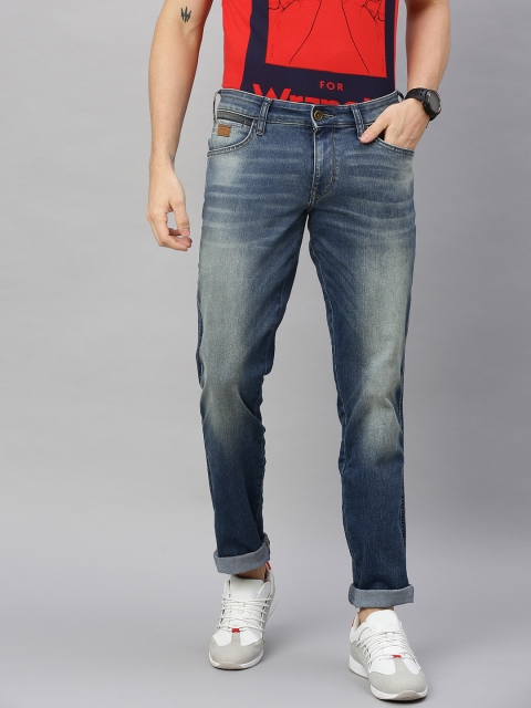 

Wrangler Men Blue Skanders Slim Fit Low-Rise Clean Look Stretchable Jeans