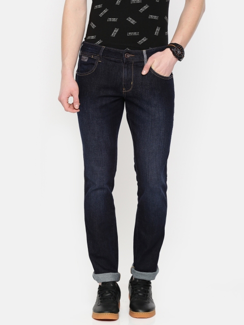 

Wrangler Men Navy Blue Rockville Regular Fit Low-Rise Clean Look Stretchable Jeans