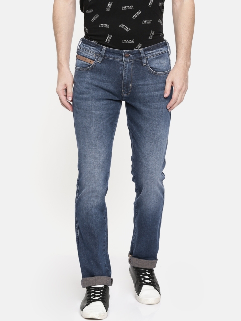 

Wrangler Men Navy Blue Skanders Slim Tapered Fit Low-Rise Clean Look Stretchable Jeans