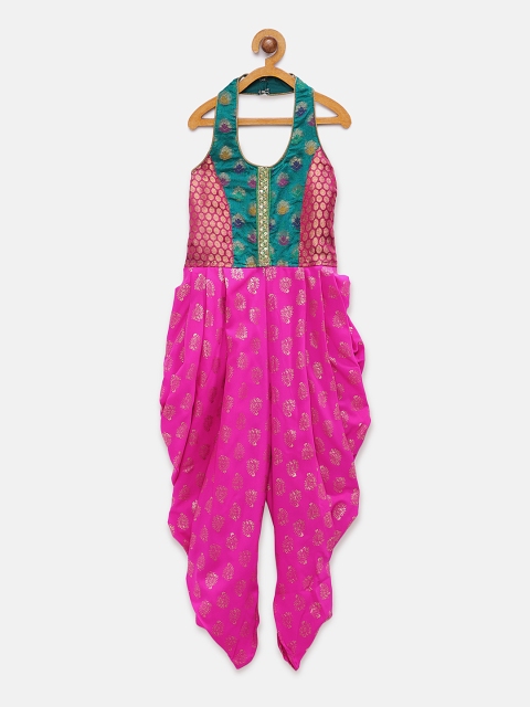 

Twisha Girls Purple Printed Basic Jumpsuit