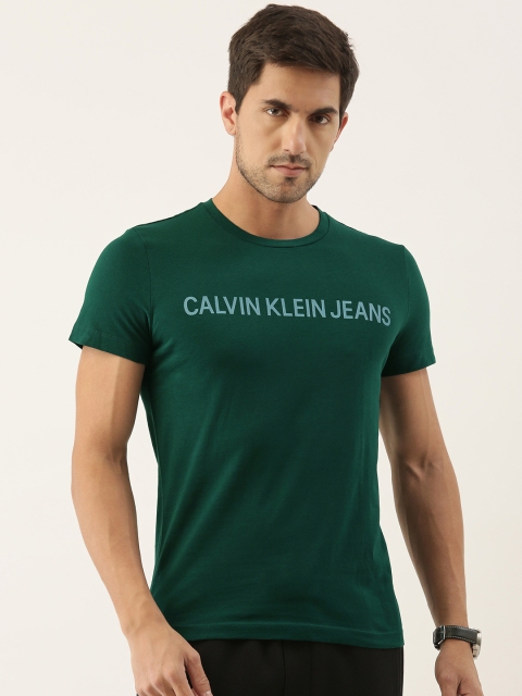 

Calvin Klein Jeans Men Green Printed Round Neck T-shirt