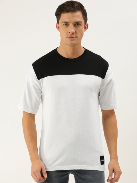

Calvin Klein Jeans Men White & Black Colourblocked Monochrome T-shirt