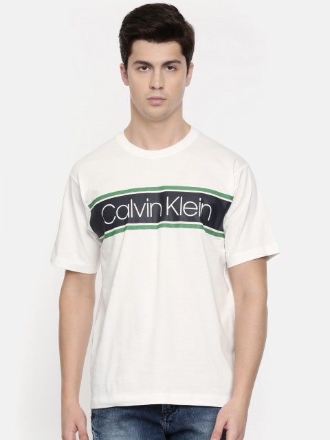 

Calvin Klein Jeans Men White Printed Round Neck T-shirt