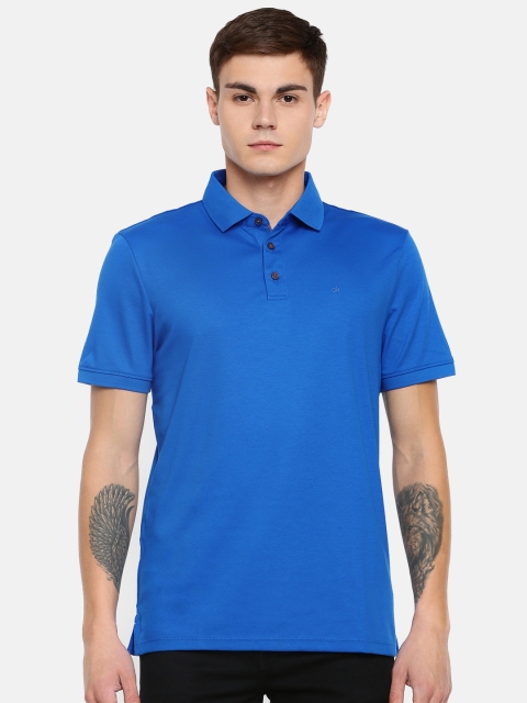 

Calvin Klein Jeans Men Blue Solid Polo Collar T-shirt