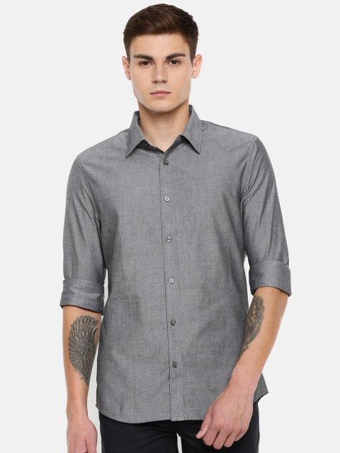

Calvin Klein Jeans Men Charcoal Grey Slim Fit Solid Casual Shirt