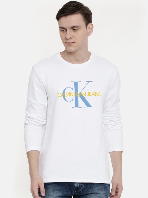 

Calvin Klein Jeans Men White Printed Round Neck T-shirt