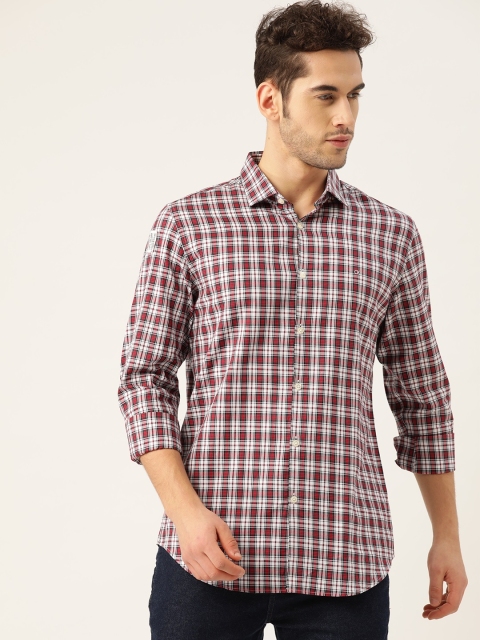 

Calvin Klein Jeans Men Red & White Pure Cotton Checked Casual Shirt