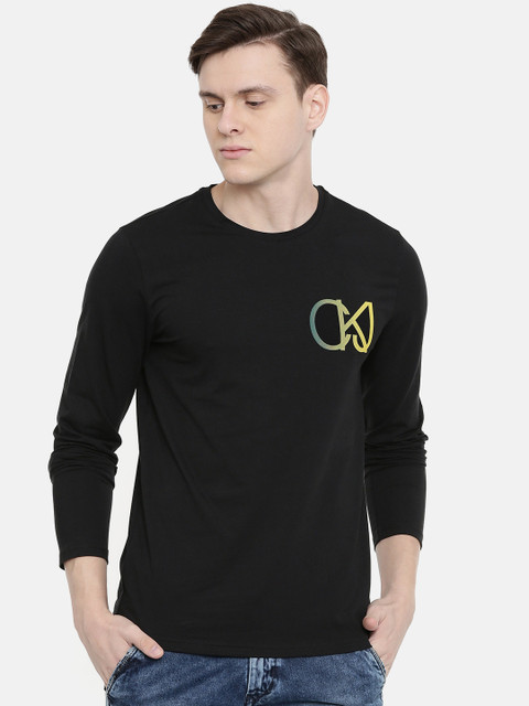

Calvin Klein Jeans Men Black Solid Slim Fit Round Neck T-shirt