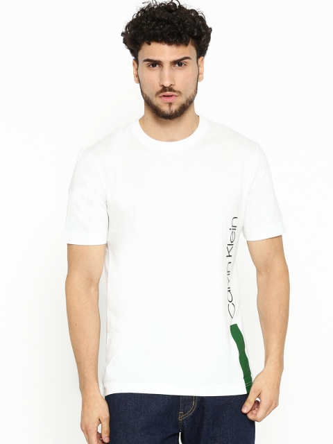 

Calvin Klein Jeans Men White Printed Round Neck T-shirt