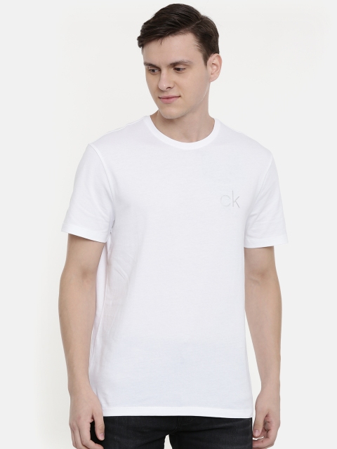 

Calvin Klein Jeans Men White Solid Round Neck T-shirt