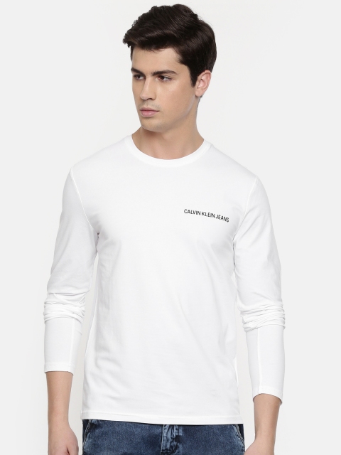 

Calvin Klein Jeans Men White Printed Round Neck T-shirt