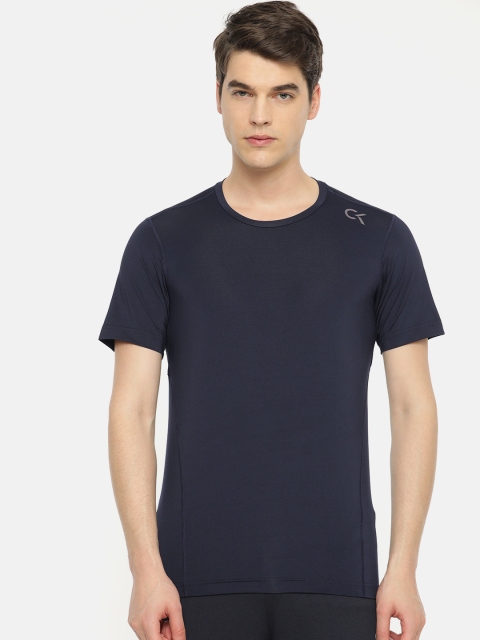 

Calvin Klein Jeans Men Navy Blue Solid Round Neck T-shirt