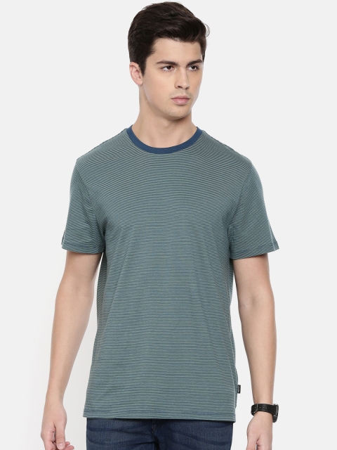 

Calvin Klein Jeans Men Blue & Green Striped Round Neck T-shirt