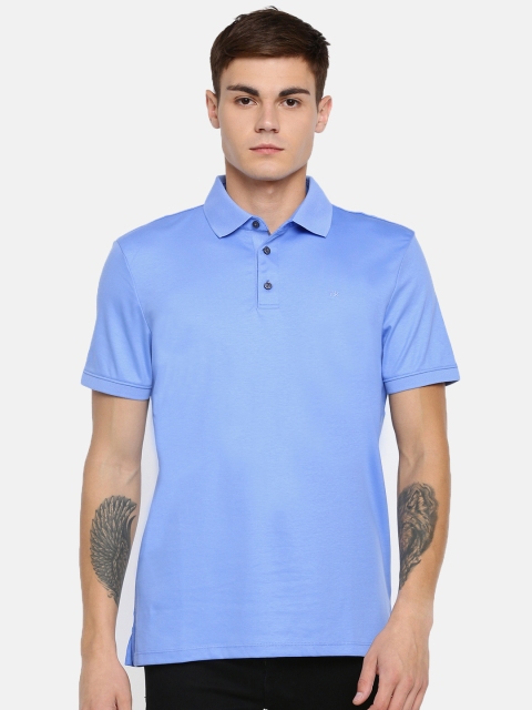 

Calvin Klein Jeans Men Blue Solid Polo Collar T-shirt