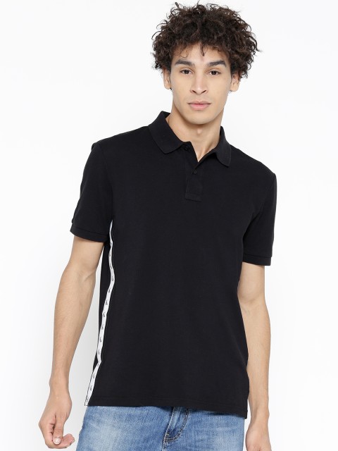 

Calvin Klein Jeans Men Black Solid Polo Collar T-shirt
