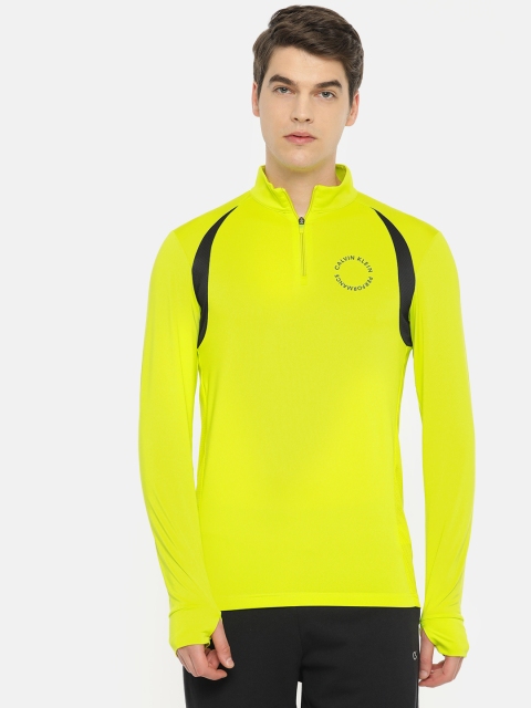 

Calvin Klein Jeans Men Lime Green Solid High Neck Sports T-shirt