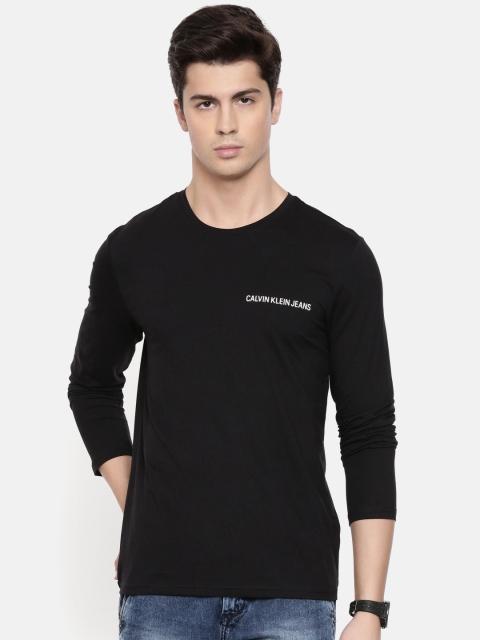 

Calvin Klein Jeans Men Black Solid Round Neck T-shirt