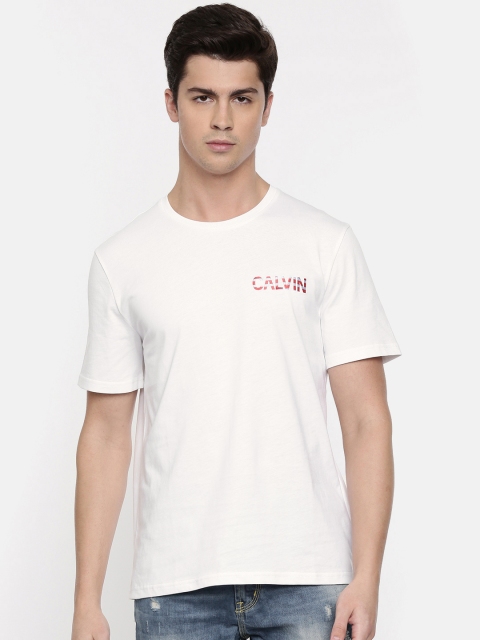

Calvin Klein Jeans Men White Printed Round Neck T-shirt