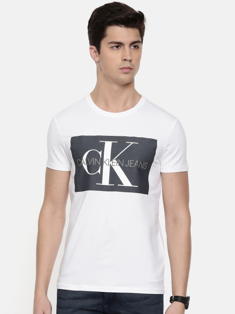 

Calvin Klein Jeans Men White Printed Round Neck T-shirt