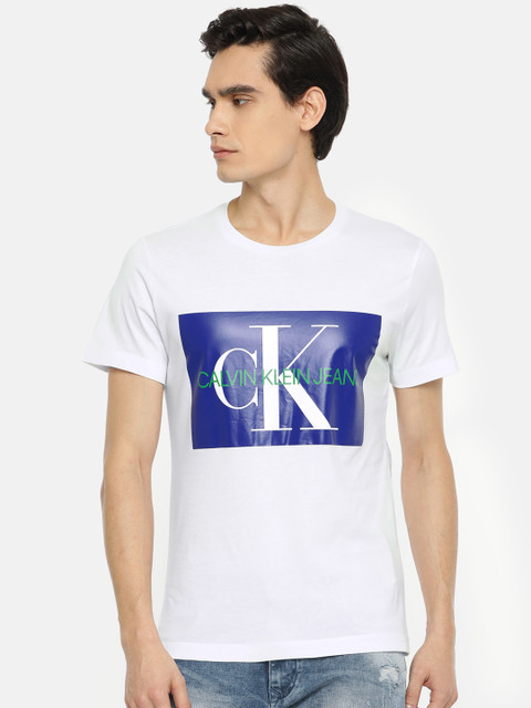 

Calvin Klein Jeans Men White Printed Round Neck T-shirt