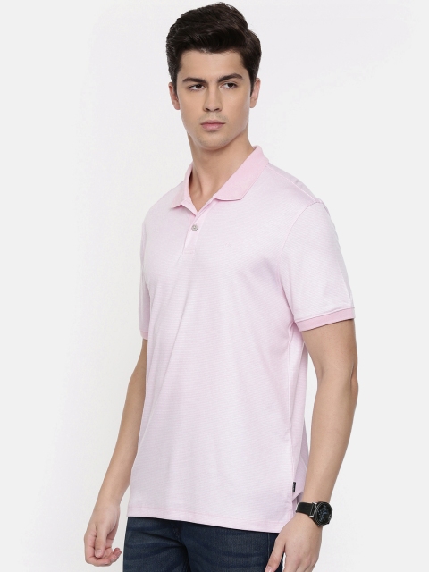 

Calvin Klein Jeans Men Pink & White Striped Polo Collar T-shirt