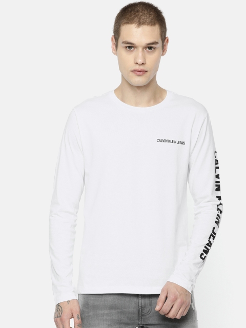 

Calvin Klein Jeans Men White Solid Round Neck T-shirt