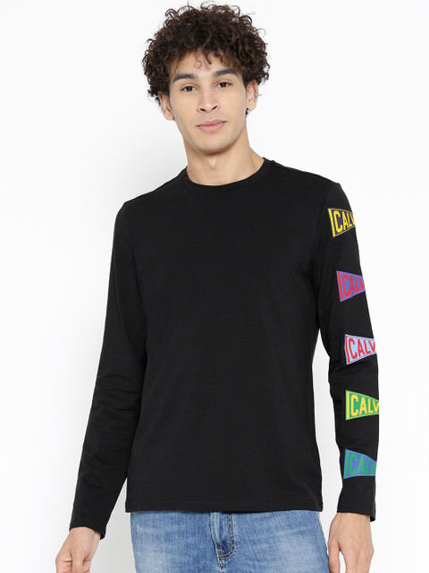 

Calvin Klein Jeans Men Black Solid Round Neck T-shirt