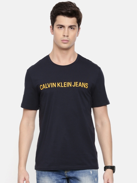 

Calvin Klein Jeans Men Navy Blue Printed Round Neck T-shirt