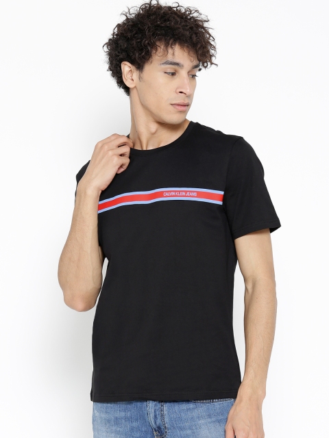 

Calvin Klein Jeans Men Black Solid Round Neck T-shirt