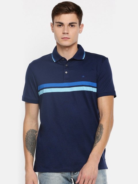 

Calvin Klein Jeans Men Navy Blue Solid Polo T-shirt