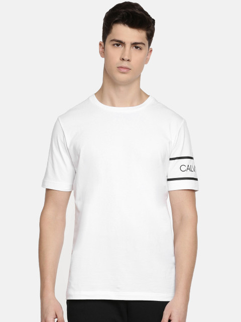 

Calvin Klein Jeans Men White Solid Active Round Neck T-shirt