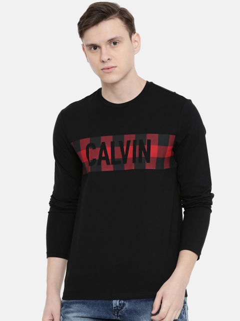 

Calvin Klein Jeans Men Black Printed Slim Fit Round Neck T-shirt