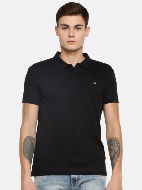

Calvin Klein Jeans Men Black Solid Polo T-shirt
